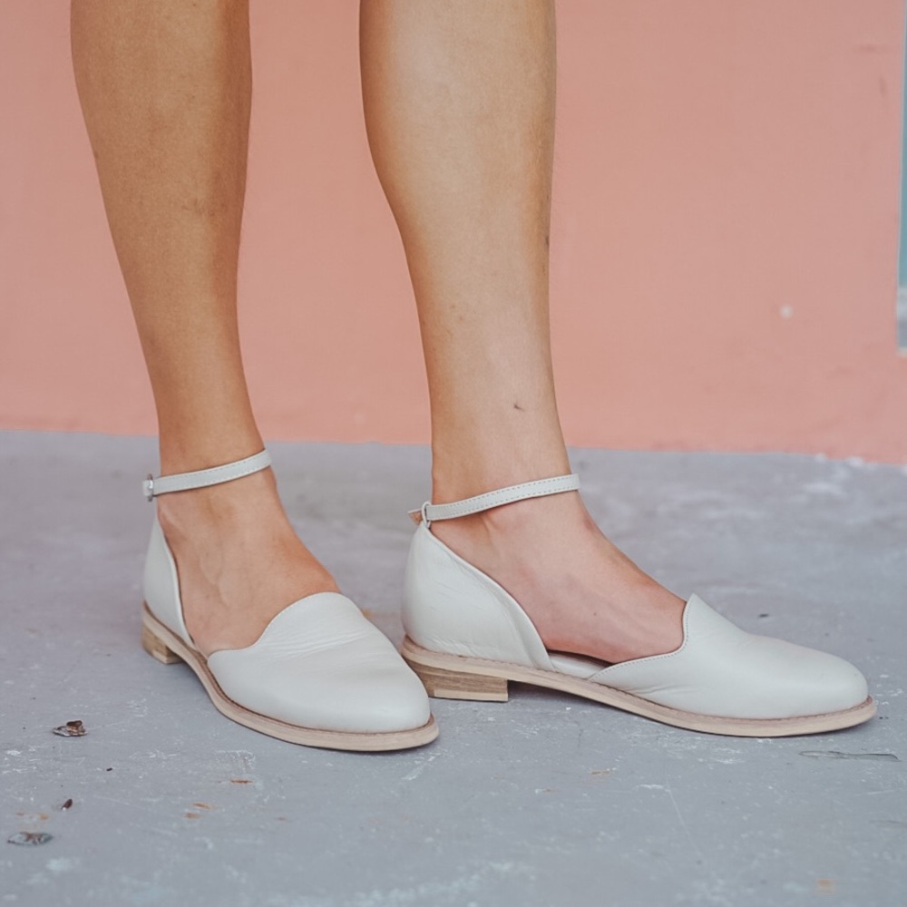 All Black Brand from Anthropologie Cream Flats